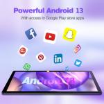 PRITOM 10 inch Android WiFi Tablet Android, 64GB ROM, Expandable to 512GB, Quad Core Processor, HD IPS Screen, 5000mAh Battery, Dual Camera, Bluetooth, Tablet (Black)