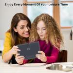 PRITOM 10 inch Tablet, 64GB ROM, 1024GB Expand, Quad Core Processor, HD IPS Screen, 6000mAh Battery, Android WiFi Tablets Dual Camera, WiFi, Bluetooth (Gray)