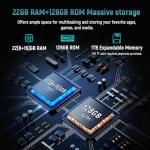 Whitedeer Tablet Android 15 Octa-Core Processor, 22GB+128GB+1TB TF, Tablet 10 inch with IPS Display, Android Tablets with 2.0GHz CPU, 6200mAh/ 5G WiFi/BT5.4/8MP+5MP/OTG, PC Mode, Widevine L1(Gray)