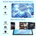 MUISOO Android 15 Tablet, 10 Inch Tablet, 20GB RAM+64GB ROM (TF 1TB), 5000mAh, 1280 * 800 HD, WiFi 6, Bluetooth 5.4, Dual Cameras, Dual Speakers, Black