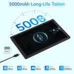 MUISOO Android 15 Tablet, 10 Inch Tablet, 20GB RAM+64GB ROM (TF 1TB), 5000mAh, 1280 * 800 HD, WiFi 6, Bluetooth 5.4, Dual Cameras, Dual Speakers, Black