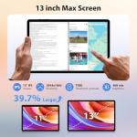 AXETOP 13 inch Tablet, Android 15 Tablet with SIM Card Slot, 36(12+24) GB RAM+512GB ROM, Helio G99 2.2Ghz Octa-Core Gaming Tablets, 9200mAh, Widevine L1, 8MP+13MP, 2944x1840 IPS, 18W Charge - Black