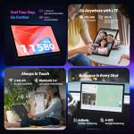 FLYCOAY 14 Inch Tablet Android 15 Gaming Tablet 36GB+512GB/TF 2TB, Octa-Core, 11580mAh, 4-speaker, 13MP Camera, Large Screen with Dual SIM 4G LTE/5G WiFi/GPS/13MP/Case/Stylus/Earphone-Gray