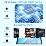 MUISOO Android 15 Tablet, 10 Inch Tablet, 20GB RAM+64GB ROM (TF 1TB), 5000mAh, 1280 * 800 HD, WiFi 6, Bluetooth 5.4, Dual Cameras, Dual Speakers, White