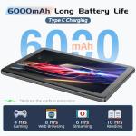 Tablet 10 Inch Android 15 Tablet PC Gemini AI 18GB RAM 128GB ROM Expandable to 1TB Octa-Core Processor 1280x800 HD IPS Touch Screen 6000mAh Battery Widevine L1 5G WiFi BT 5.0 5MP+8MP Dual Camera