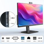 27inch FHD All-in-one PC Desktop Computer With Core i7(Up to 3.20Ghz)512GB SSD 16GB RAM Rotatable Screen Front Webcam,All-in-one Computer Supporting Dual-band WiFi 2.4G/5.2G Bluetooth 4.2, Black