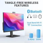 27inch FHD All-in-one PC Desktop Computer With Core i7(Up to 3.20Ghz)512GB SSD 16GB RAM Rotatable Screen Front Webcam,All-in-one Computer Supporting Dual-band WiFi 2.4G/5.2G Bluetooth 4.2, Black