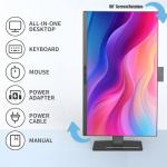 27inch FHD All-in-one PC Desktop Computer With Core i7(Up to 3.20Ghz)512GB SSD 16GB RAM Rotatable Screen Front Webcam,All-in-one Computer Supporting Dual-band WiFi 2.4G/5.2G Bluetooth 4.2, Black