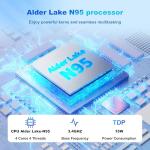 All-in-One PC Touch screen Quad-Core N95(Up to 3.4Ghz) 16GB RAM 512GB SSD,23.8 inch PC All-in-One Desktop Computer Touchscreen with Pop-up Webcam Dual Band WiFi Blutooth 5.3 Wired Mouse and Keyboard.