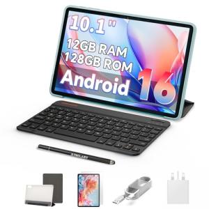 TECLAST P30CASE 10 Inch Tablet Android 16, 12GB RAM+128GB ROM (1 TB TF), Octa-Core, 1280x800 HD IPS, USB-C Tablet with Keyboard/Pen/Case, 6000mAh/Widevine L1/GPS/GMS/WiFi 5