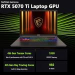 msi Vector 16 HX AI Gaming Laptop | 16" QHD+ IPS 240Hz | Intel Core Ultra 7 255HX | 32GB DDR5 1TB SSD | GeForce RTX 5070 Ti (Up to 992 AI Tops) | RGB Backlit Thunderbolt 5 Win11 Pro w/DLCA Accessory