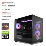 CyberPowerPC Luxe Gaming PC - AMD Ryzen 7 9800X3D, Nvidia RTX 5070 Ti 16GB, 32GB RAM, 1TB NVMe SSD, 750W 80+ PSU, Wi-Fi, Liquid Cooling, Windows 11, Ark RGB