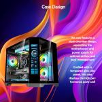 ionz Gaming PC - Desktop Computer, Ryzen 5 5600, NVIDIA RTX 5060,16GB RAM 1TB SSD, 240mm AIO Liquid Cooling, Windows 11, 650W 80+ PSU, WiFi, (APEX VISION, Black)