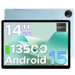 DOOGEE Tab E3 Max 14 Inch Tablet Android 15 Gaming Tablet 13500mAh Large Battery MTK G100 Octa-Core 32GB RAM+256GB ROM (2TB TF), 2.1K (2160 * 1440) Display 16MP+2MP+8MP 4G LTE/5G WLAN/GPS/GMS - Blue