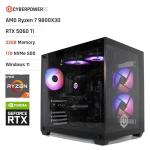 CyberPowerPC Luxe Gaming PC - AMD Ryzen 7 9800X3D, Nvidia RTX 5060 Ti 8GB, 32GB RAM, 1TB NVMe SSD, 650W 80+ PSU, Wi-Fi, Liquid Cooling, Windows 11, Ark RGB
