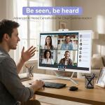 STGsivir All-in-one PC Desktop Computer, 24" FHD Display, Core i7 up to 4.0GHz, 16GB RAM, 512GB SSD, WiFi, Bluetooth 5.0, Windows11 Pro, White, for Office & Entertainment