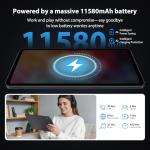 GAMORZE 14 Inch Tablet Android 16 Octa-Core 4G LTE/5G WiFi/13500mAh Battery/Widevine L1/2K INCELL FHD Android Tablets 36GB RAM+512GB ROM (2TB TF), Gaming Tablet with Keyboard, Gray