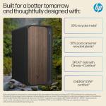 HP OmniDesk AI Tower Desktop PC | Intel® Core™ Ultra 7 265 Processor | 16GB DDR5 RAM | 1TB SSD | Intel® Graphics | Windows 11 Home | Dark Wood and Jack Black | M03-0003sa