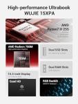 FIREBAT Gaming Laptop Metal 15.3in, 32GB DDR5 RAM, 1TB PCIe4.0 SSD, 2560x1600 16:10 WQXGA Display, Ryzen H255 Processor, RGB Backlit, Laptop PC Notebook Computer for Gamers - Gray【WUJIE 15XPA】