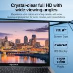 15.6" Full HD Laptop - 16GB RAM 512GB M.2 SSD, Windows 11 Home, Dual-Band WiFi, Integrated Webcam - S15 N6 Quad-Core, 15 Inch Lightweight Laptop