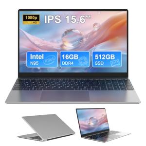 DEEMWOLF 15.6-inch Laptop,16GB DDR4 512GB SSD TF 1TB, N95 (up to 3.4 GHz), 5000 mAh, Win 11, 1920x1080 FHD, WiFi 5, USB 3.0, Gaming Computer Notebook, Full Backlit Keyboard,Silver