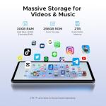 DOOGEE Tab G6 Android 16 Tablet with Sim Card Slot,11 Inch Tablet & Gemini AI, 30GB+256GB/2TB & T7250 Octa Core Android Tablets, 8000 mAh, 90Hz IPS HD & Ultra-Thin, 2 Speakers|Widevine L1|Face ID|GPS