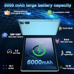 YESTEL Tablet 10 Inch Android 15 with Gemini AI, 30GB RAM + 2TB Expansion ROM, Widevine L1, Octa-Core, 5G WiFi, GPS, FHD IPS, BT5.0, 6000mAh, 2 in 1 Tablet with Keyboard + Mouse, Blue