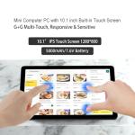 HEIGAOLAPC Mini PC Computer Mini Desktop PC 10.1 Inch Win 11 N5095, Mini-pc with Touchscreen, 8GB RAM, 128GB eMMC, 5000mAh Battery, Dual 4K Display Output, HDMI/WiFi5/BT5.0, Dual Rs232
