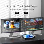 HEIGAOLAPC Mini PC Computer Mini Desktop PC 10.1 Inch Win 11 N5095, Mini-pc with Touchscreen, 8GB RAM, 128GB eMMC, 5000mAh Battery, Dual 4K Display Output, HDMI/WiFi5/BT5.0, Dual Rs232