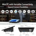 HEIGAOLAPC Mini PC Computer Mini Desktop PC 10.1 Inch Win 11 N5095, Mini-pc with Touchscreen, 8GB RAM, 128GB eMMC, 5000mAh Battery, Dual 4K Display Output, HDMI/WiFi5/BT5.0, Dual Rs232