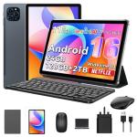 Android 16 Tablet 11 Inch with Keyboard [2026 UK Premier Edition] – 24GB RAM 128GB+2TB(TF)| Octa-Core | 8000mAh | 13MP Camera | 5G WiFi 2-in-1 Laptop Tablet with 4-Year Warranty, Mouse, Stylus & Case