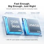 POCKAM P13 Pro 13.4 inch Tablet, 48GB RAM+256GB ROM, 2.4K 120Hz Android 16 Tablet with Gemini AI, T7280 Octa-Core, 16MP + 8MP, 12000mAh, 5G WIFI, 4G LTE, 3.5mm Headphone, Keyboard, Case-Black