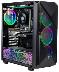XUM Legend Prebuilt Gaming PC: AMD Ryzen 5 5500, Nvidia Geforce RTX 3050 6GB, 16GB DDR4 RAM, 500GB NVMe SSD, 1TB HDD, 500W PSU 80+ Bronze, aRGB, WiFi 5, Windows 11 Home, Entry Level, Black Case