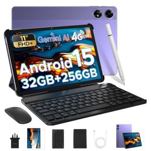 DOOGEE Tab G6+ Android 15 Tablet with Keyboard, 8000mAh Battery Gemini AI Tablets 11 Inch, Unisoc T7280 Octa Core 32GB+256GB/2TB, Widevine L1, Gaming Tablet with Pen, Mouse&Case, Purple