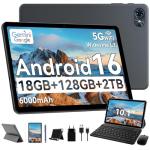 Tablet 2026 Android 16 Tablets, 10.1 Inch Tablet with HD Display, 18GB RAM 128GB ROM /2TB TF, Gemini AI 2.0, Daul Speaker and Cameras, 6000mAh, Widevine L1, 2 in 1 Tablets with Keyboard Mouse Stylus