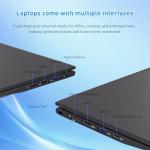 Auusda 16 Inch Laptop 16GB RAM 1TB NVMe SSD Quad-Core Processor Up to 3.7GHz 1200P IPS Display USB-C Full Function Fingerprint Login Backlit Keyboard WiFi 6 Lightweight Black Laptop