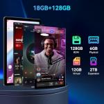 Tablet 2026 Android 16 Tablets, 10.1 Inch Tablet with HD Display, 18GB RAM 128GB ROM /2TB TF, Gemini AI 2.0, Daul Speaker and Cameras, 6000mAh, Widevine L1, 2 in 1 Tablets with Keyboard Mouse Stylus
