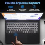 Auusda 16 Inch Laptop 16GB RAM 1TB NVMe SSD Quad-Core Processor Up to 3.7GHz 1200P IPS Display USB-C Full Function Fingerprint Login Backlit Keyboard WiFi 6 Lightweight Black Laptop