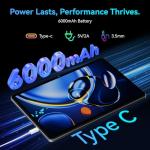 Tablet 2026 Android 16 Tablets, 10.1 Inch Tablet with HD Display, 18GB RAM 128GB ROM /2TB TF, Gemini AI 2.0, Daul Speaker and Cameras, 6000mAh, Widevine L1, 2 in 1 Tablets with Keyboard Mouse Stylus