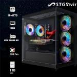 STGsivir Prebuilt Gaming PC Desktop Computer Tower, Intel Core i7 up to 3.9GHz, Nvidia GeForce RTX 2060 Super 8GB GDDR6, 16GB RAM, 1TB SSD, WIFI 6, BT 5.0, RGB Fan x3, Windows11 Pro