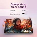 Lenovo Idea Tab, 11" 2.5K (2560 x 1600) 90Hz Display, MediaTek D6300 Octa-Core Processor, 128GB Storage, WiFi, Android 15 Tablet, Tab Pen Included, Quad Dolby Atmos Speakers - Blue