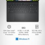 Dell Inspiron 15 3520 Laptop | FHD (1920 x 1080) 120Hz Display | Intel Core i5-1235U | Intel UHD Graphics | 8gb RAM | 512GB SSD | English-UK Keyboard | Carbon black