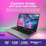 15.6" Full HD Windows 11 Laptop (Dec 2025 Release) - Intel 15th Gen, 8GB RAM 512GB M.2 SSD, Windows 11 Home, Dual-Band WiFi, Integrated Webcam - S15 N6 Quad-Core, 15 Inch Lightweight Laptop