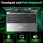NAIKLULU 15.6 Inch Laptop with M3-6Y30 Processor, 16GB RAM 512GB SSD Laptop Computer Pc 2026, FHD 1920 x 1080P, 5000 MAh/38.5Wh, TF Card, Webcam, Touchpad, Student/Home/Business