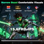 NAIKLULU 15.6 Inch Laptop with M3-6Y30 Processor, 16GB RAM 512GB SSD Laptop Computer Pc 2026, FHD 1920 x 1080P, 5000 MAh/38.5Wh, TF Card, Webcam, Touchpad, Student/Home/Business