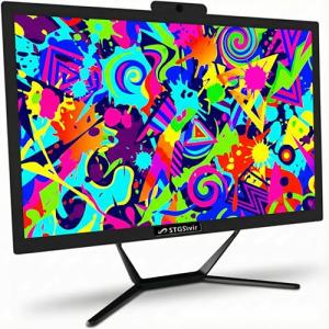 STGsivir All-in-one PC Desktop Computer, 24" FHD Display, Core i7 up to 4.0GHz, 16GB RAM, 512GB SSD, WiFi, Bluetooth 5.0, Windows11 Pro, Black, for Office & Entertainment
