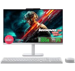 Lenovo All in One Desktop with Intel Ultra-Fast 4-Core CPU| 24 inch Full HD Display| 16GB RAM, 1TB PCIe SSD| Wi-Fi 6| Bluetooth| USB, Ethernet Port| Windows 11 | HDMI Out| Wireless Keyboard & Mouse