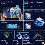 RebotAi 2026 Tablet 11 Inch Android 15 with Gemini AI, 18GB+128GB/1TB, GMS Widevine L1, Octa-core 2.0GHz, WiFi 6 & BT 5.2, 7000mAh Tablet