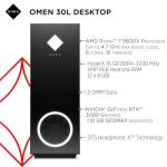 HP Omen 30L Gaming Desktop PC GT13-1047na | AMD Ryzen 7-5800X Processor | 16GB HyperX DDR4 RAM | 512GB SSD + 2TB HDD | NVIDIA GeForce RTX 3080 GPU | Microsoft Windows 11 Home | Black