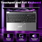 NAIKLULU 15.6 Inch Laptop with 4425Y Processor, 8GB RAM 256GB SSD Laptop 2026 Computer Pc, FHD 1920 x 1080P, 5000 MAh/38.5Wh, TF Card, Webcam, Touchpad, Student/Home/Business